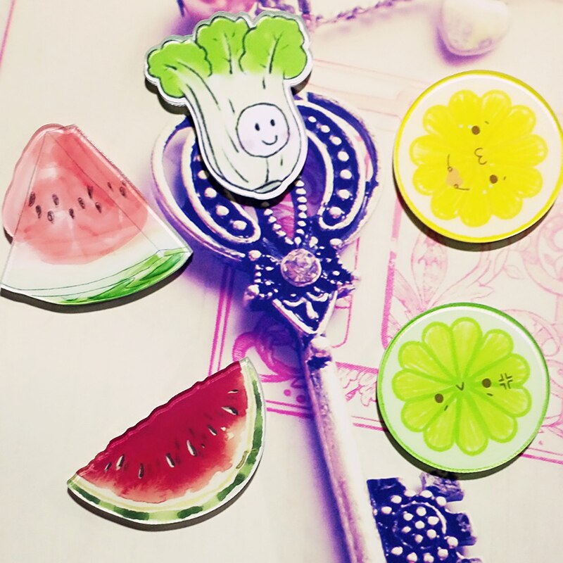 Ananas Banaan Watermeloen Lemon Broche Acryl Pin Badges Pictogrammen Op De Rugzak Medaille Decoratie Badge Voor Kleding