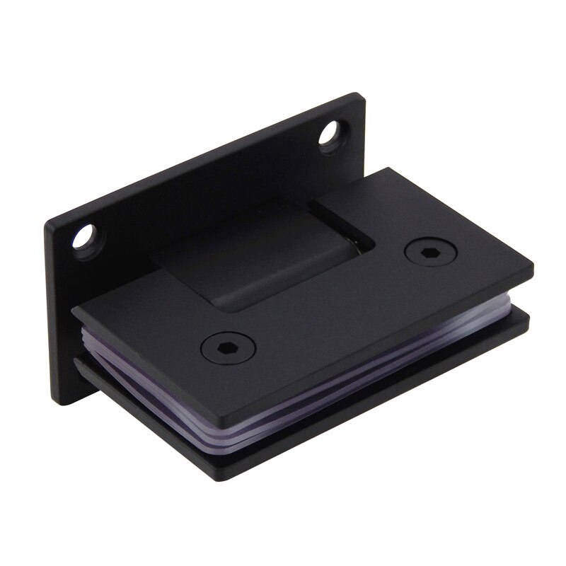 Frameless Pivot Shower Glass Doors Hinge Stainless Steel Bathroom Black Clip 90Degree Glass Door Cupboard Showcase Cabinet Clamp