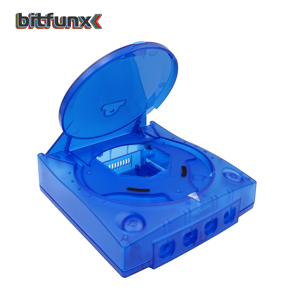 Bitfunx Replacement Plastic Shell Translucent Case for SEGA Dreamcast DC Retro Video Game Console Transparent Boxes: Blue
