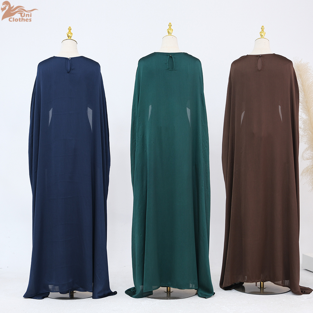 Ramadan Satin 2 Piece Abaya Modest Muslim Sets Kebaya African Dresses For Women Robe Femme Musulmane Caftan Marocain Vestidos
