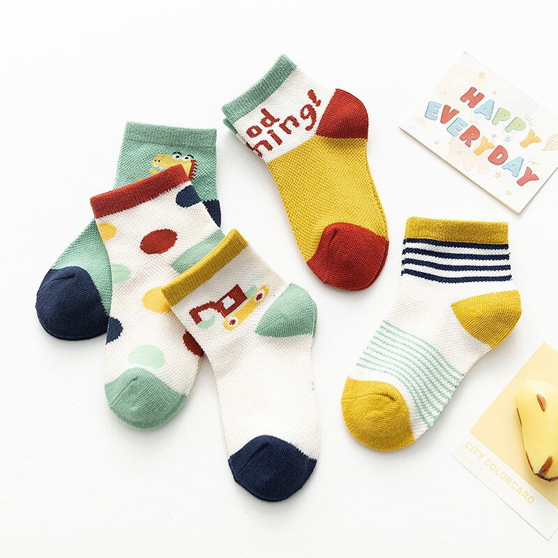 Chaussettes d'été pour filles | Chaussettes en coton confortables et respirantes, à motif de dinosaure ou pelle,
