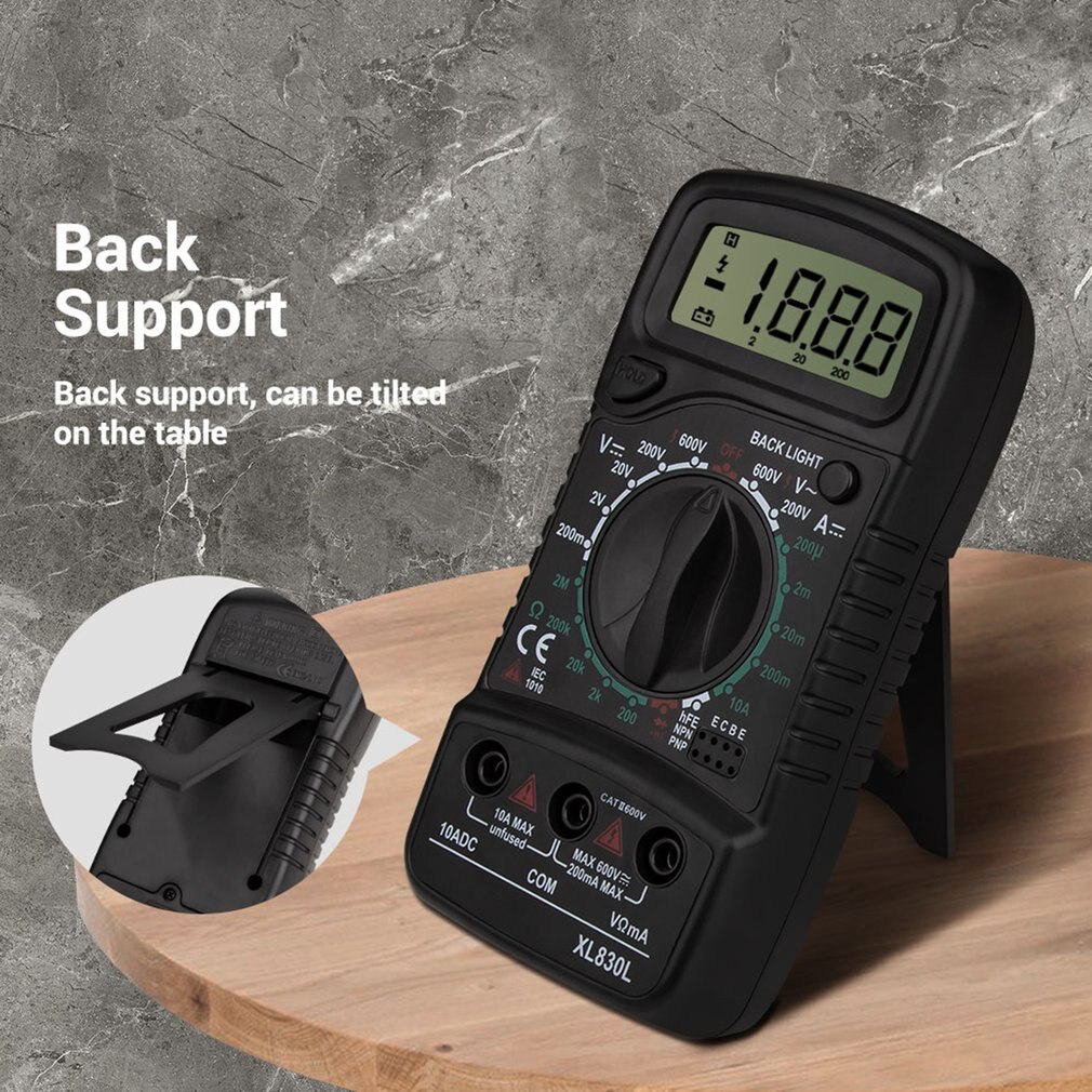 XL830 Mini Digital Multimeter 1999 Counts AC/DC Voltage Current Resistance Frequency Tester True RMS NCV Meter