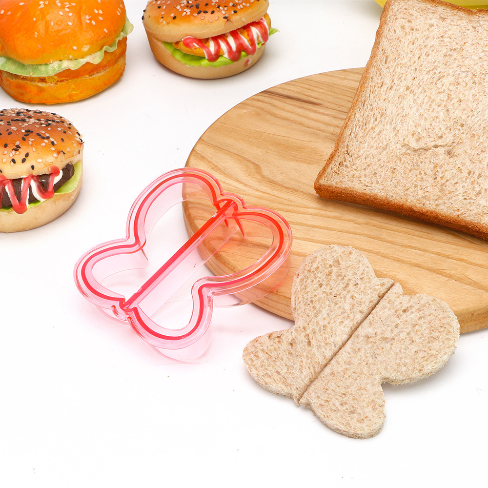Molde cortador de sándwich con forma de corazón y estrella, cuchillo para pan, molde para galletas, sellador de sándwich, herramientas de pastelería para hornear, máquina para hacer almuerzo para niños: Transparente