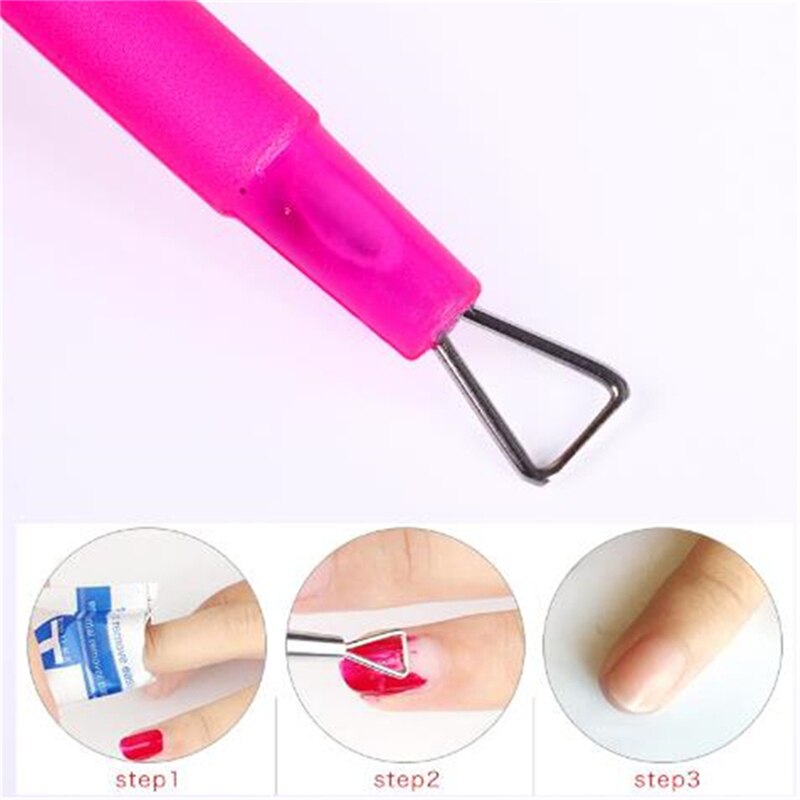 Nueva varilla de para esmalte de uñas, Gel pulidor de cutículas, de herramientas de cuidado de manicura de plástico Rosa removedor de manija, 1 unidad