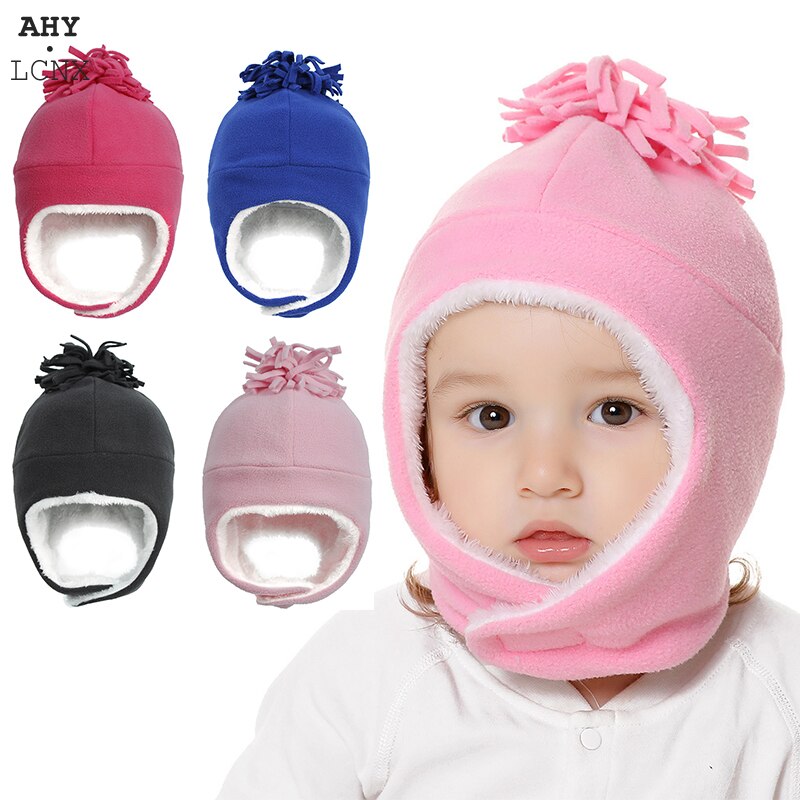 Baby Winter Warm Hat Boy Girl Fleece Knitting Crochet Earflap Beanie Hats Toddler Kids Wool Cap Autumn Hats