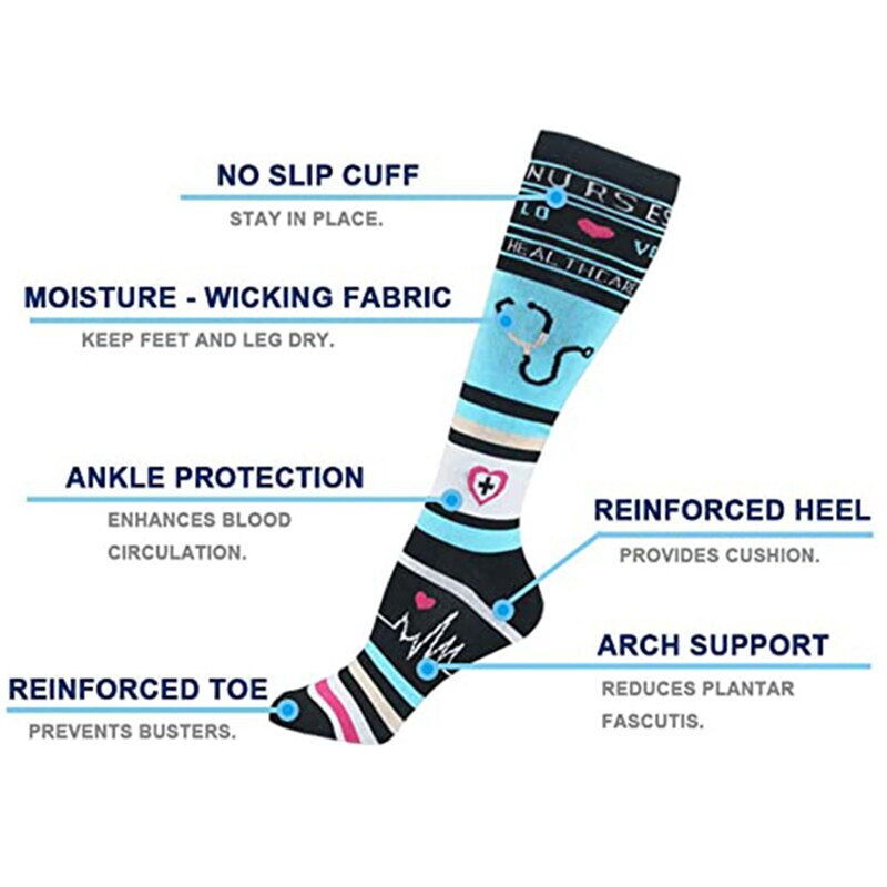 Skarpety uciskowe sportowe wsparcie łydki zamknięcie na zamek elastyczne podkolanówki z zamkiem błyskawicznym i T8