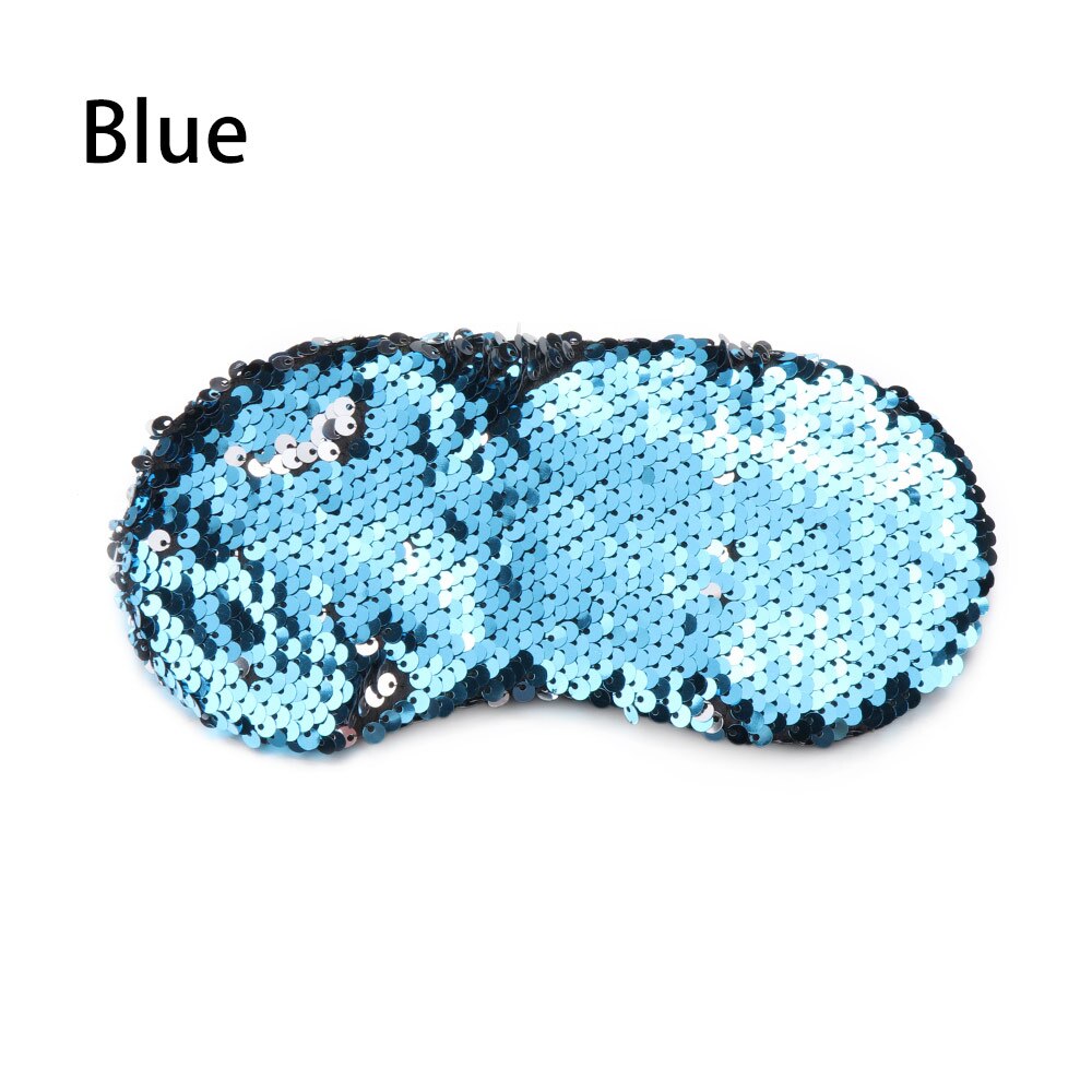 Mascarilla Reversible con lentejuelas mágicas y purpurina para los ojos, máscara de sirena para los ojos, parche para sombrear los ojos, funda acolchada suave, herramienta para el cuidado de la salud, relajación del sueño, 1 ud.: blue