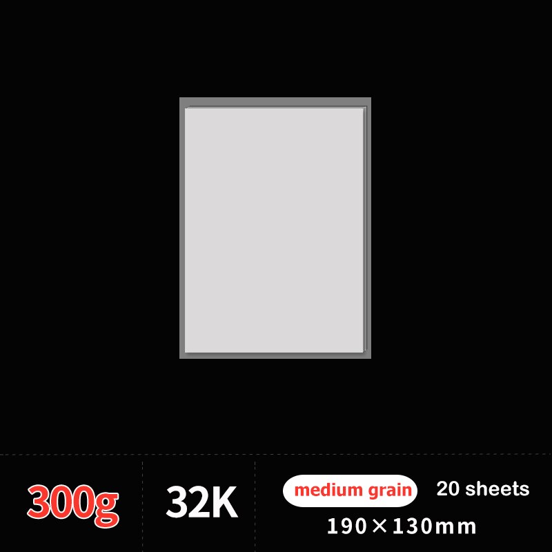 100% Cotton Watercolor Paper 300g/m2 20Sheet Water-soluble Painting Fine/Medium/Coarse Grain Postcard Drawing Paper: 32k medium grain