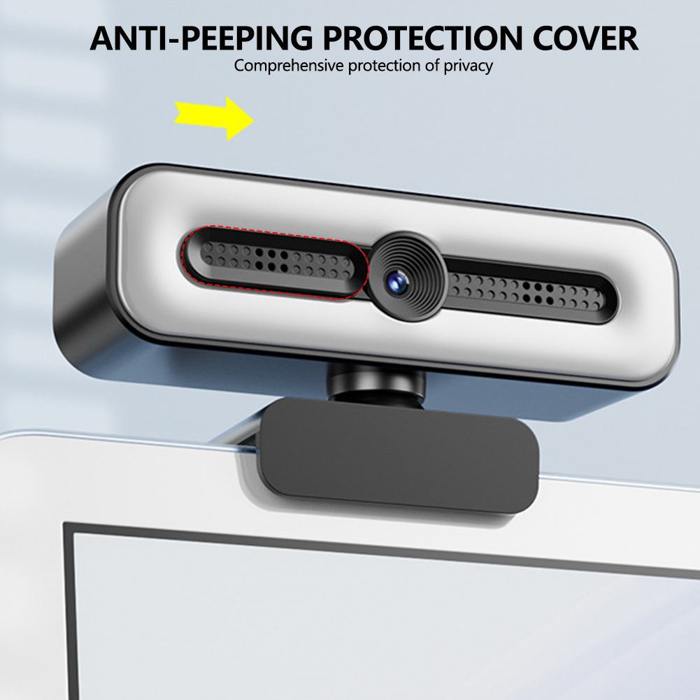 4k/2k/1080p webcam hd con microfono, luce webcam a led con messa a fuoco automatica, telecamere per computer e pc, webcam per registrazione video