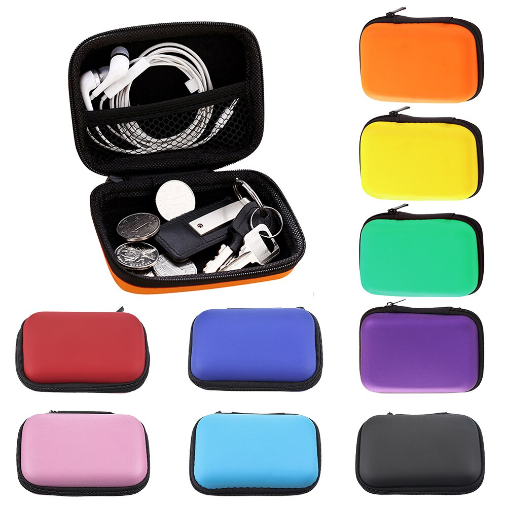 Multi-grid Earphone Case Storage Bag Organizer Polyester Data Cable Travel Storage Bags Power Bank Bag Multifunction