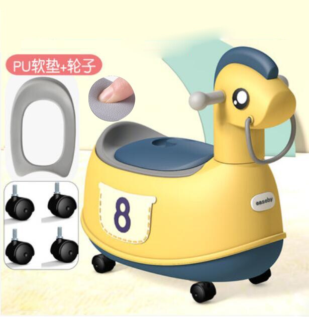 3 Colors Children's Potty soft Baby Potty Training Seat kids toilet potty chair: PU yellow