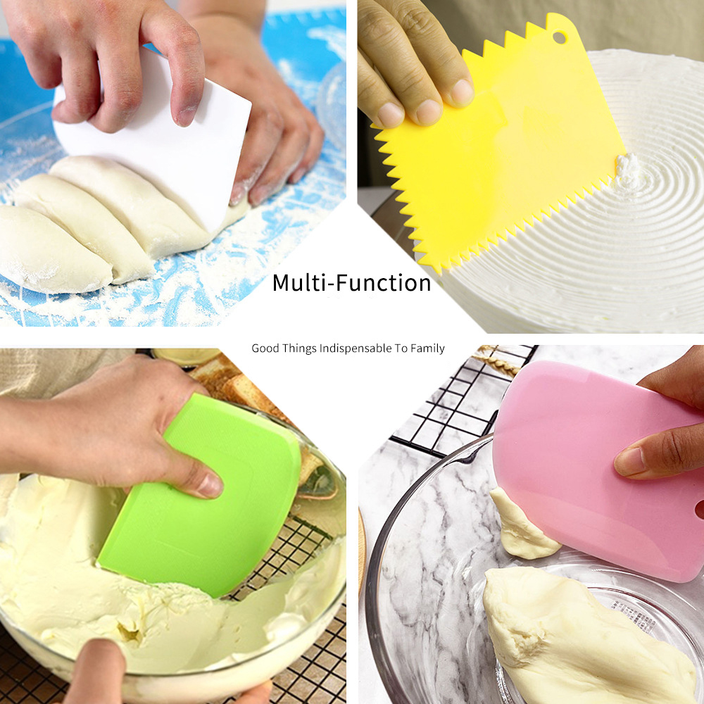 Decorating Tool Baking Dough Cutting Scraper Plastic Dough Scraper Thickened Cream Scraper