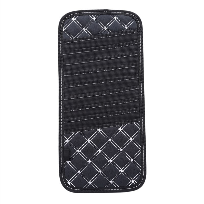 Car Sun Visor Holder Storage Organizer Case Clip Bag Pocket Car Accessories for DVD/CD: white
