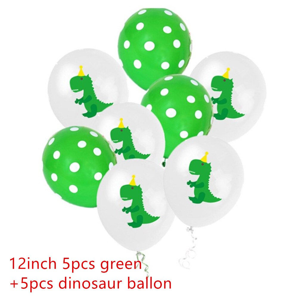 1 set grattis banderoller dinosaurie fest dino latex ballonger baby födelsedag dekorationer barn dinosaurie födelsedagsfest tillbehör: Svart