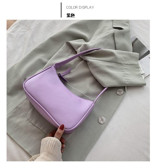 Retro Bags For Women Trendy Vintage Handbag Female Small Subaxillary Bags Casual Retro Mini Shoulder Bag: purple