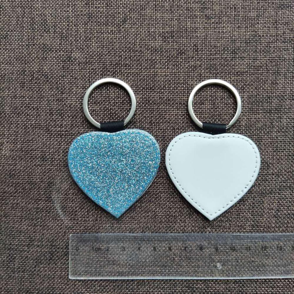 Gratis Shipping10pcs Leeg Sublimatie Bling Lederen Hanger Tags Sleutelhangers Diy Afdrukken Sublimatie Inkt Transfer Papier Afdrukken: Blue Heart