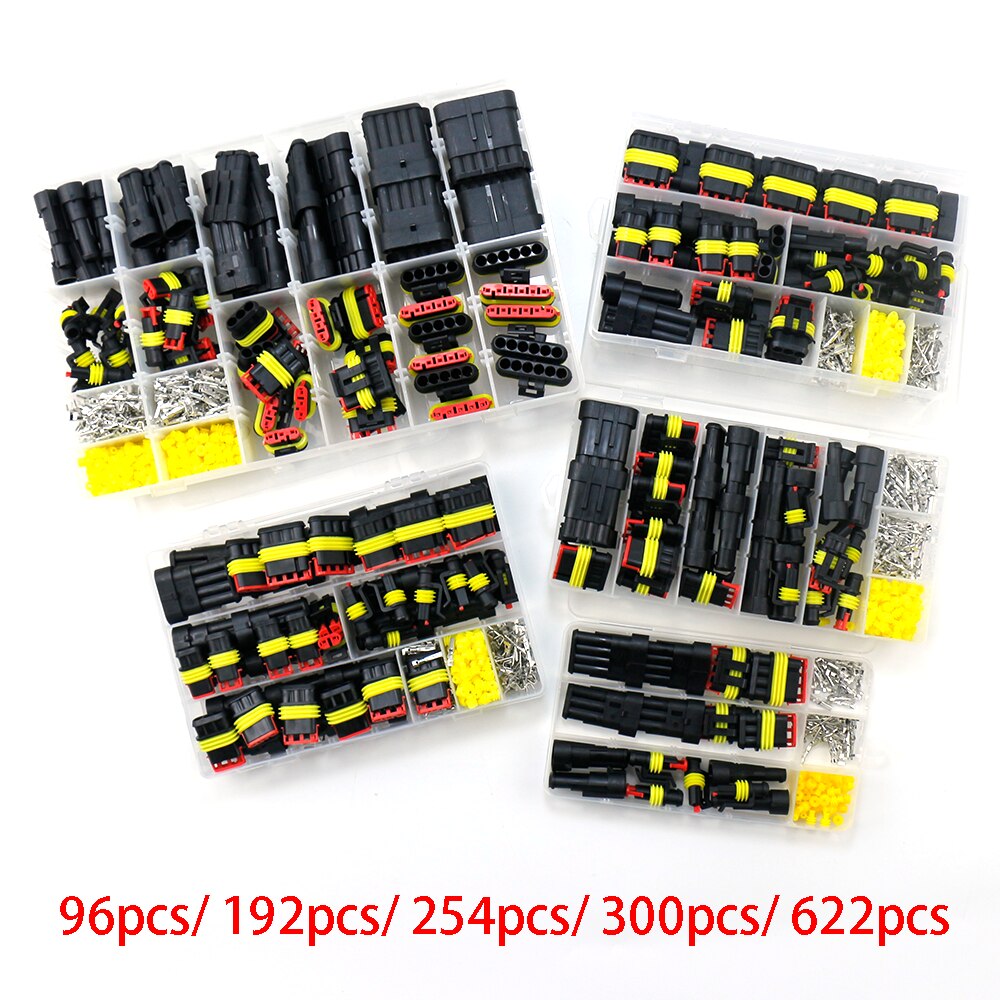 Vattentäta kopplingar kit bilkabel snabbkoppling elektrisk i bil kablar auto tätning uttag 1 2 3 4 5 6 stifts plug kit sätt