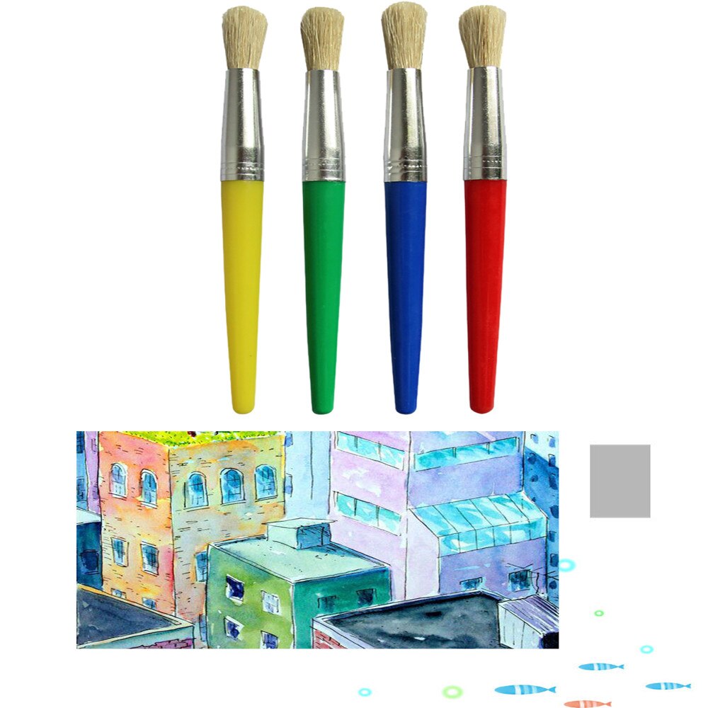 4 sztuk dla dzieci graffiti Diy kolor pędzel artystyczny robić malowania pędzle malarskie dla akwarela ręcznie malowane szkolne materiały biurowe