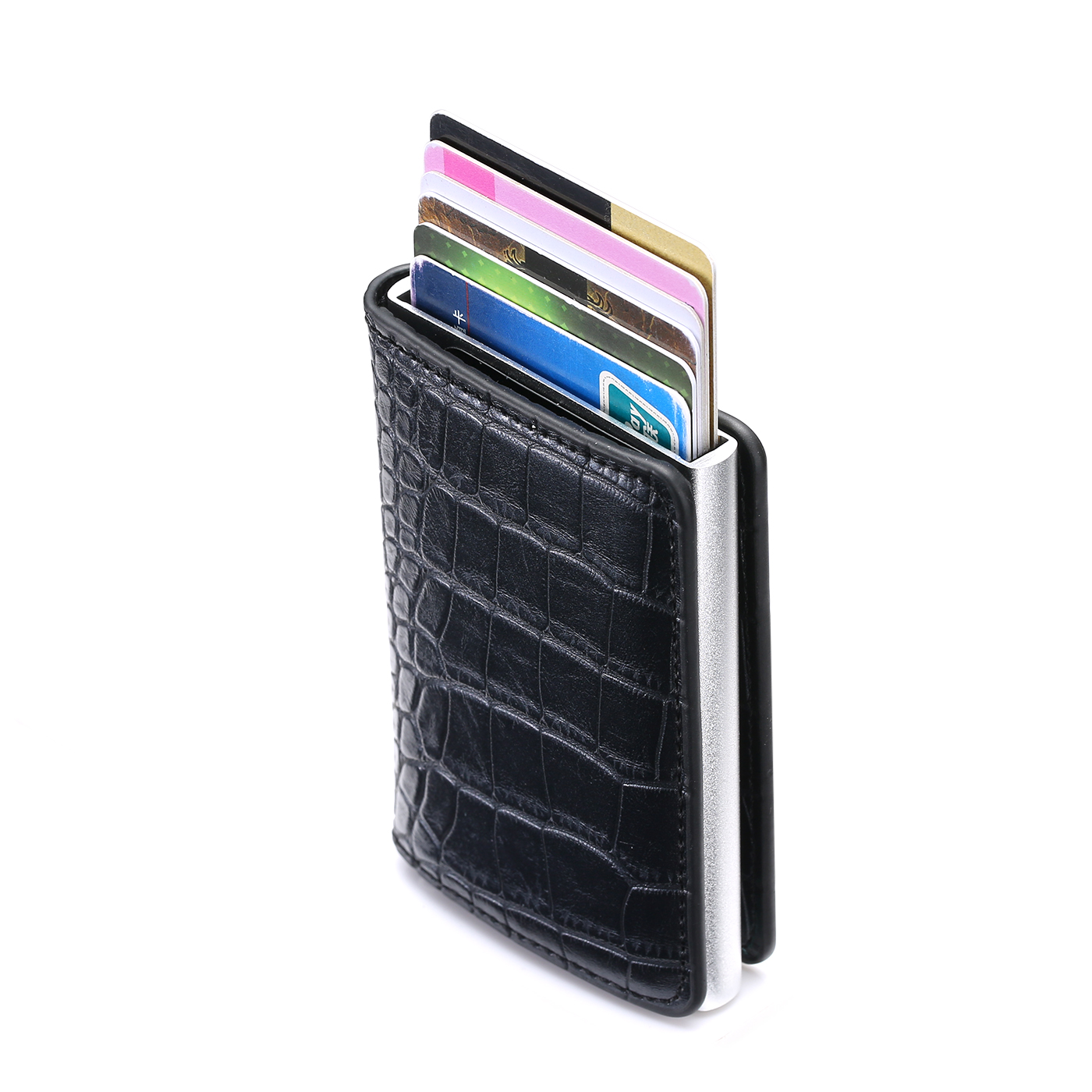 BISI GORO Mini Wallet Carbon Fiber Credit Card Holder Men and Women Smart Purse Business Multifunctional ID Holders