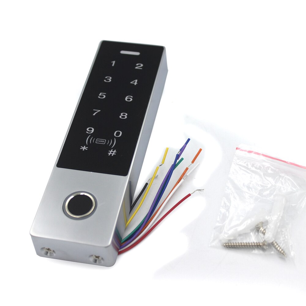 Waterproof IP65 Touch Keypad Fingerprint Standalone 125KHZ RFID Card Reader WG26 Output Access Control System Metal Case TF3