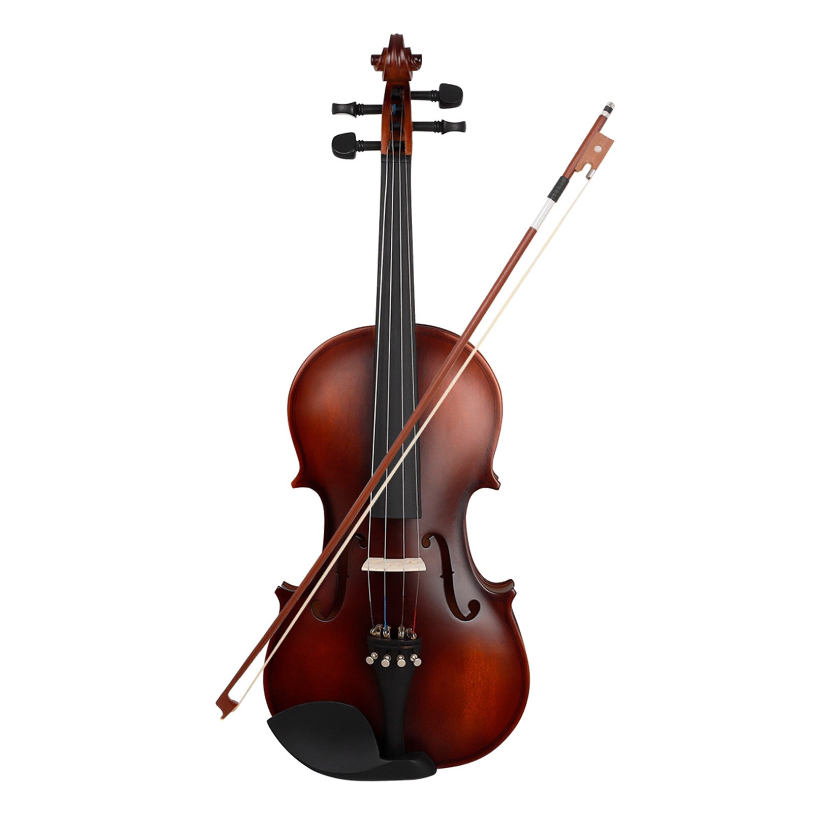 Full Size 4/4 Solid Wood Violin with Bow and Case Antique Finished