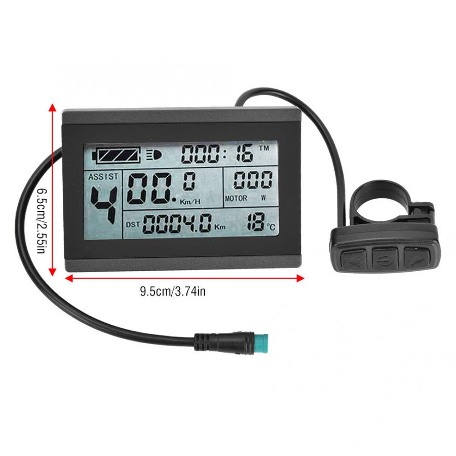 E-bike Motor KT-LCD3 Plastic Electric LCD Display Meter with Waterproof Connector for Bicycle Modification Apply to KT-Controlle