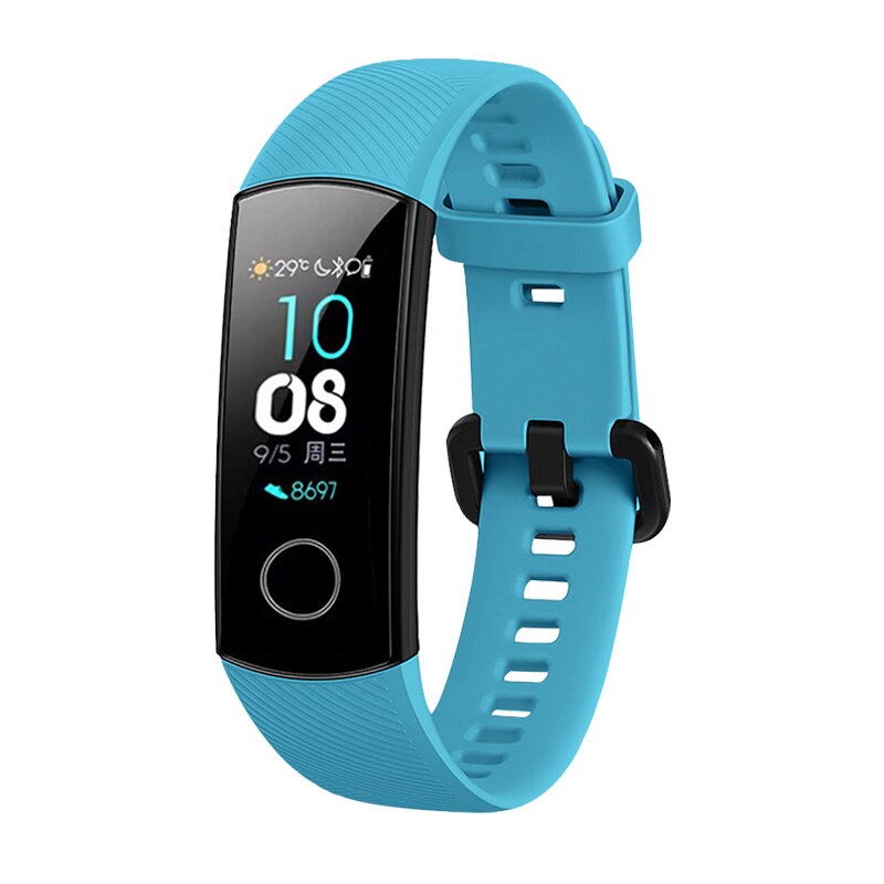 Til original huawei honor band 4 nfc smart watch armbånd silikone sport band til honor band 5 smart watch armbånd correa: Lyseblå