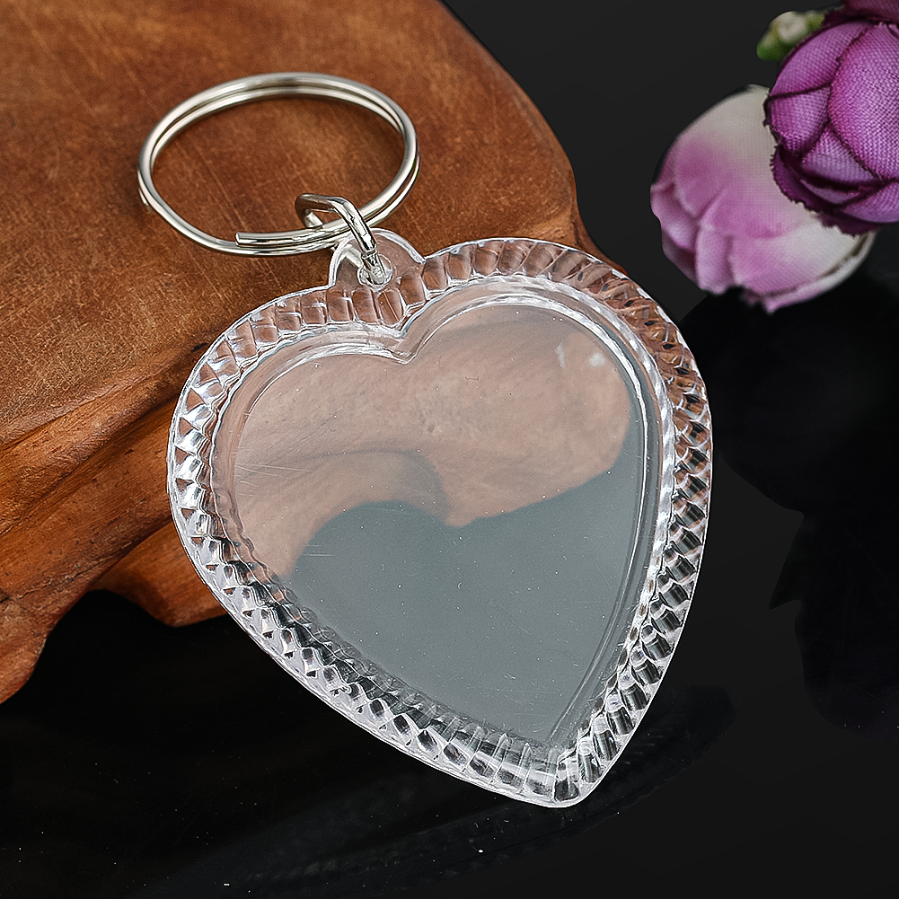 1pcs Rectangle Oval Transparent Keychain Blank Acrylic Insert Photo Keychain Frame Keyring Tassels Snap-In Custom Insert Photo