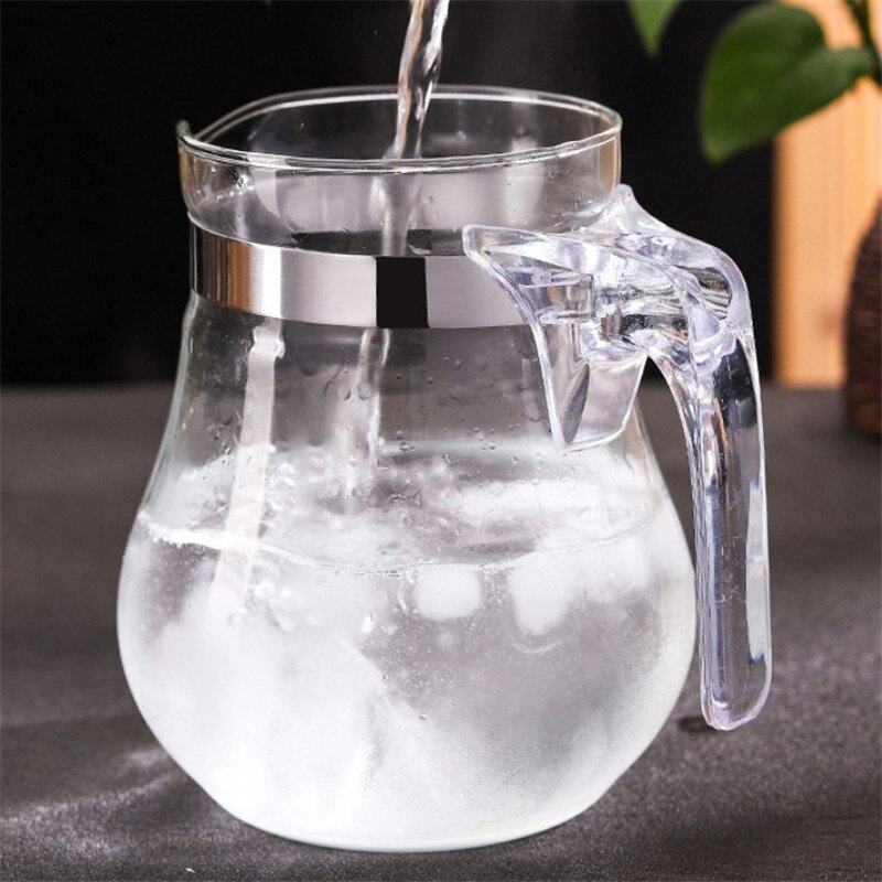 Heat Resistant Glass Filter Teapot Large Capacity Transparent Tea Pot With Stainless Steel Infuser Cold Kettle Office Teaware