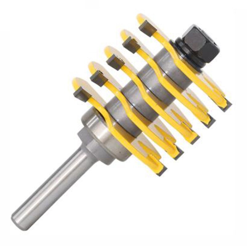Best 1Pc Box Joint Router Bit Adjustable 5 Blade 3 Flute 8Mm Shank for Wood Cutter Tenon Cutter for Woodworking Tools