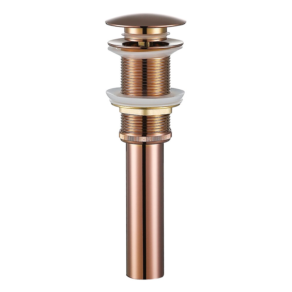 Rose Gold Fles Val Ronde Sifon Massief Messing P-TRAP Badkamer Ijdelheid Wastafel Pipe Afval Messing Pop Up Afvoer Met Over flow.: 83008RG