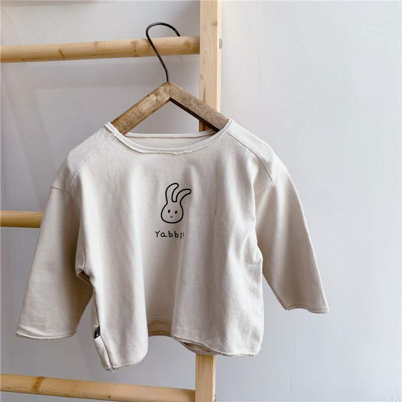 herbst freundlicher neue freundlicher Karikatur Koreanische herbst T-Shirt jungen und mädchen langarm-t-Shirt bodenbildung: Kakifarbig / 80CM