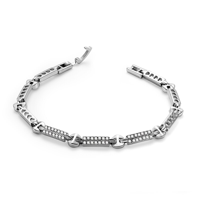 luxe or argent Zircon Multilaye Bracelet de breloque en acier inoxydable Bracelet Bracelet pour les femmes