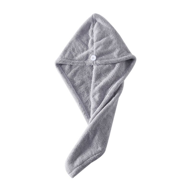 Microfiber Hair Fast Drying Dryer Towel Bath Wrap Hat Swimming Diving Quick Dry Cap: light grey
