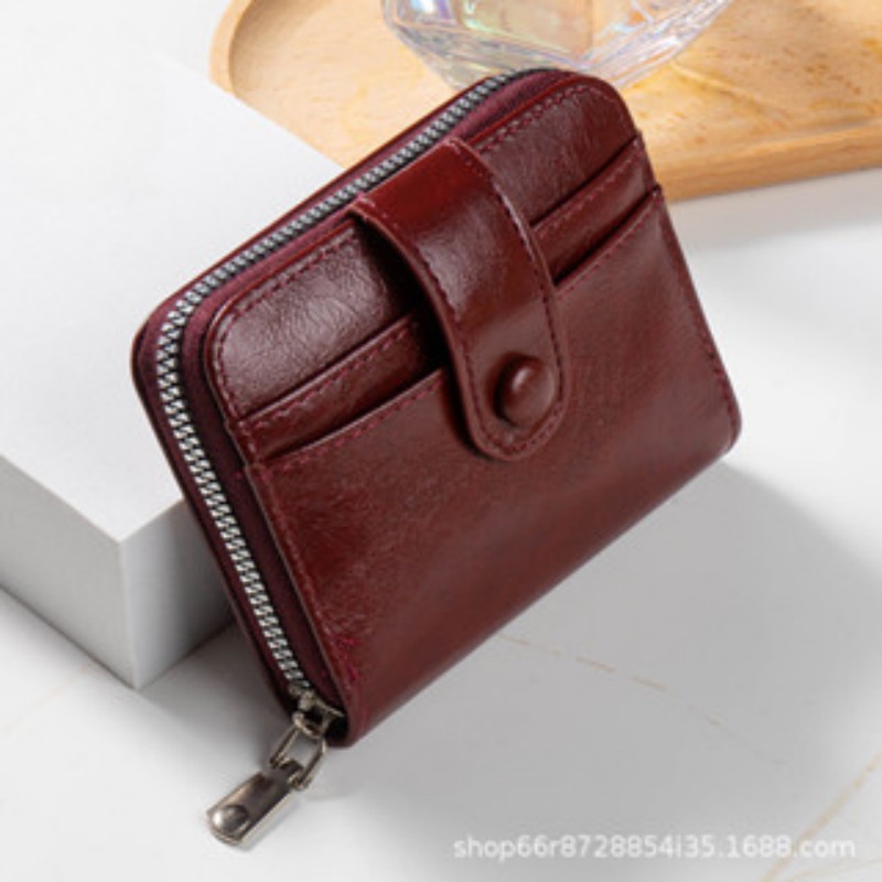 Neue europäische und amerikanische im Retro-Stil, einfache und schöne modische Kartenhalter-Geldbörse, Unisex und beliebt: Rot