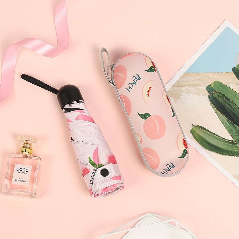 Mini paraguas plegable con forma de cápsula para mujer, sombrilla de protección solar Anti-UV UPF50, sombrilla plegable para mujer