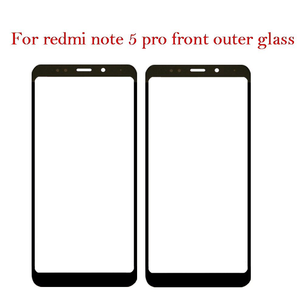 Voor Outer Glas Voor Xiaomi Redmi 5 Redmi 5 Plus Redmi Note 5 Redmi Note 5 Pro Touch Screen Lcd display Glas Vervanging: Note 5 Pro Black