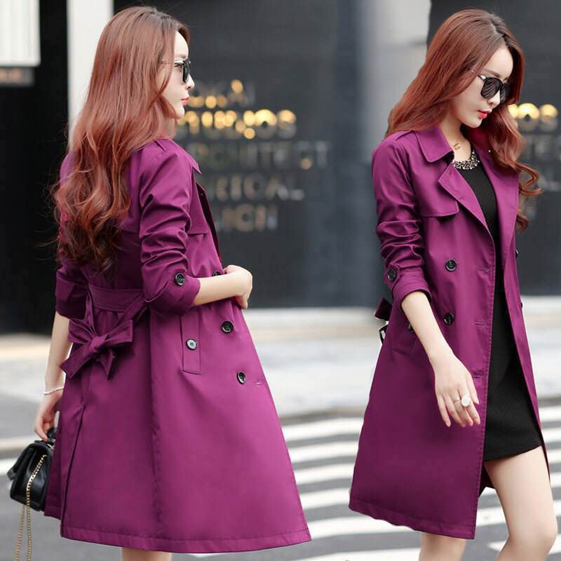 Gabardina impermeable de doble botonadura para mujer, abrigo clásico de de alta costura, impermeable, prendas de vestir de negocios, Otoño, , nueva