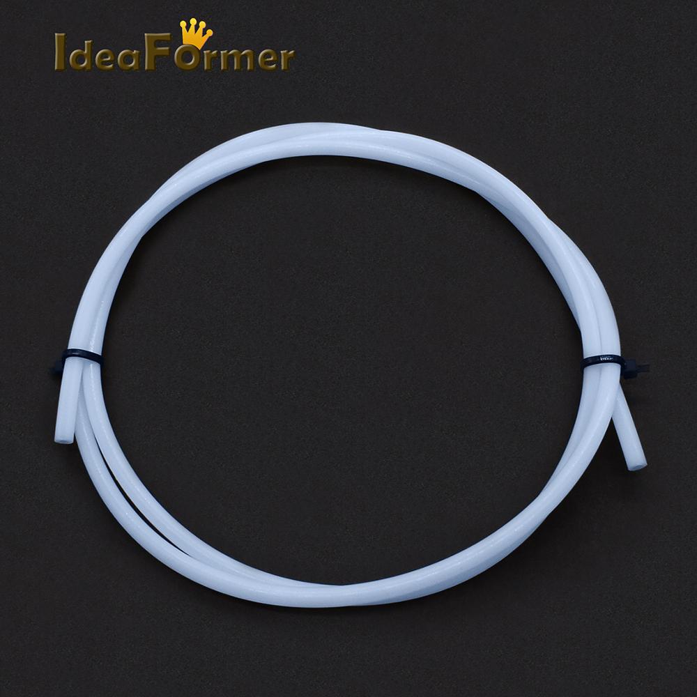 Tubo de PTFE de 1M, 1mm, 2mm, 3mm, 4mm, 6mm, 8mm, tubo Teflonto blanco para filamento de 1,75mm/3,0mm, piezas de impresora 3D, extrusora Bowden V5/V6 j-head