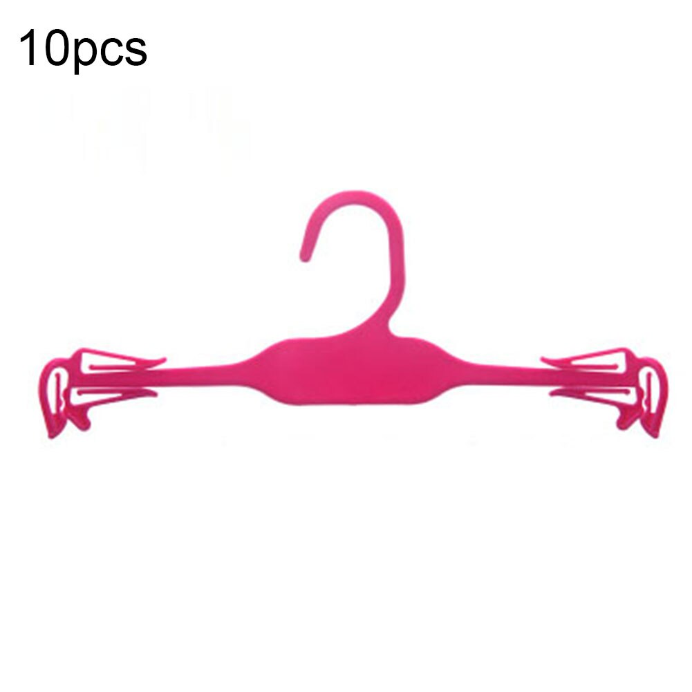 Cintre en plastique pour soutien-gorge, sous-vêtements, garde-robe, organisateur de séchage, 10 pièces: Rose Red