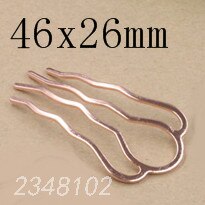 5 pz/lotto Retro 4 Denti del Pettine Dei Capelli Accessori In Argento di Colore Della Forcella Dei Capelli di Usura Dell'annata Barrette Risultati Dei Monili: Rose Gold 46x26mm