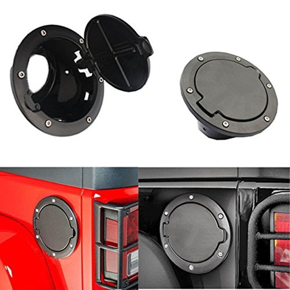 Tankdop Power Gecoat Staal Gas Cap Cover Accessoires voor Jeep 07-16 Wrangler Zwart Benzinedop JK 2/4 Deur onbeperkt