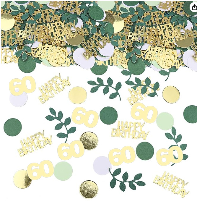 Salviegrønn gull gratulerer med dagen konfetti bursdagsborddekorasjoner strøkonfetti 30th 60th bursdagskake foliekonfettidekor: Lysegrønn