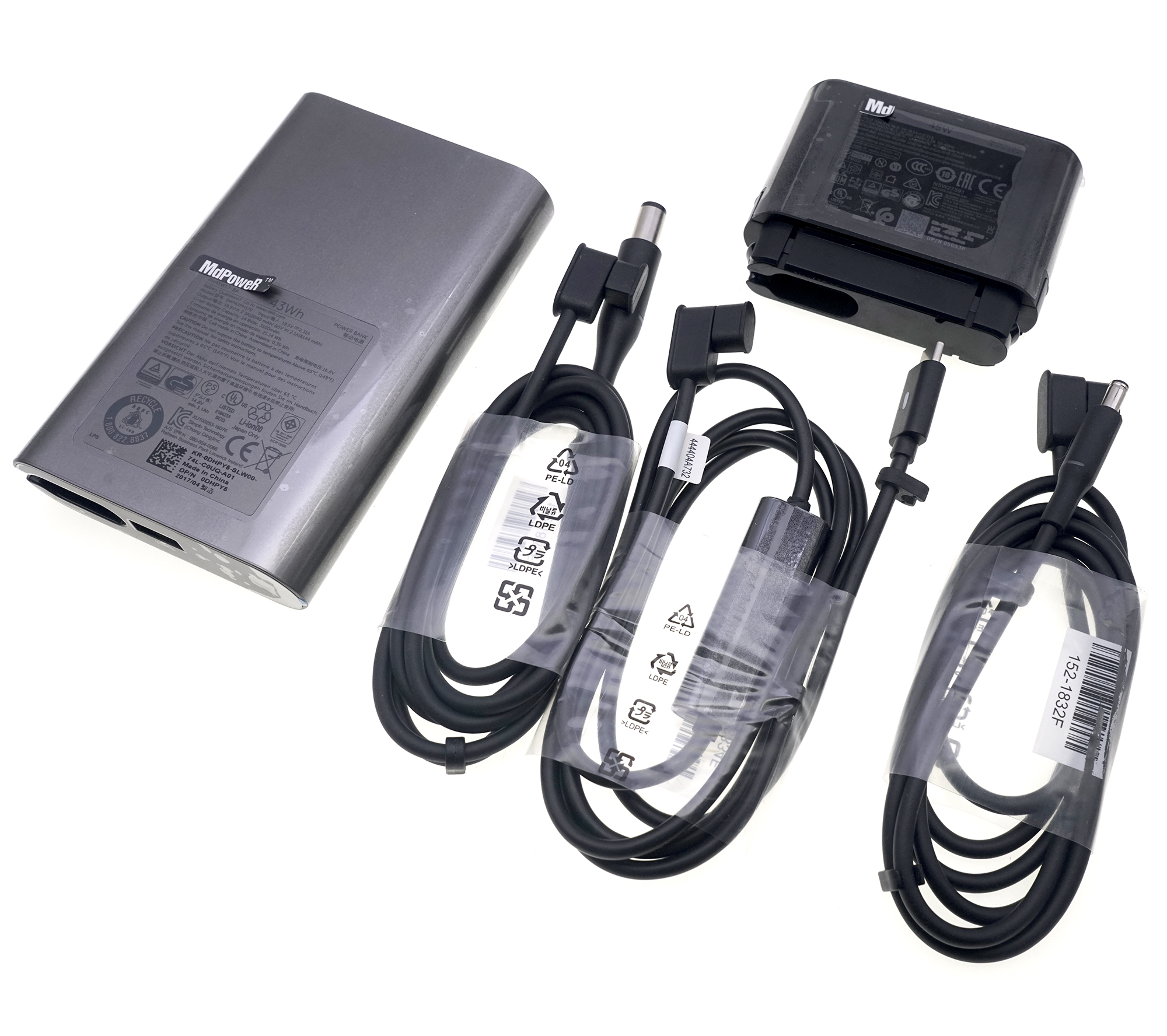 19.5V 2.31A 45W laptop AC Adapter 10000mAh Power bank 43Wh for Dell DP/N:05G53P 0DHPY5 TYPE-C SMP43PH170 LA45NM170 PH45W17-BA