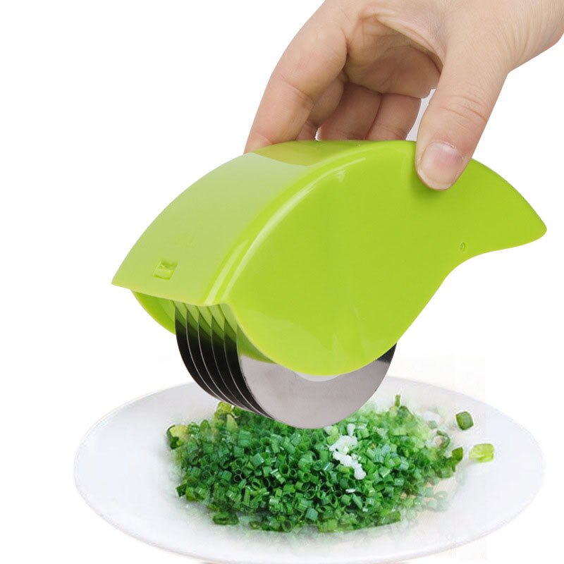 Edelstahl Klinge Küche Gemüse Hacken Kraut rollen Rolle Rollen Fleischwolf Manuelle Hand Scallion Cutter Aufschnittmaschinen 6 Haushalt