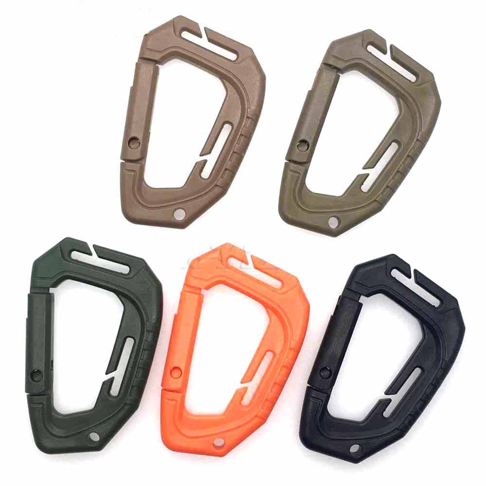 1pcs/pack D Shape 200LB Plastic Snap Clip Carabiner Mountaineering Buckle Outdoor Hanging Keychain Hook Climbing Accessories