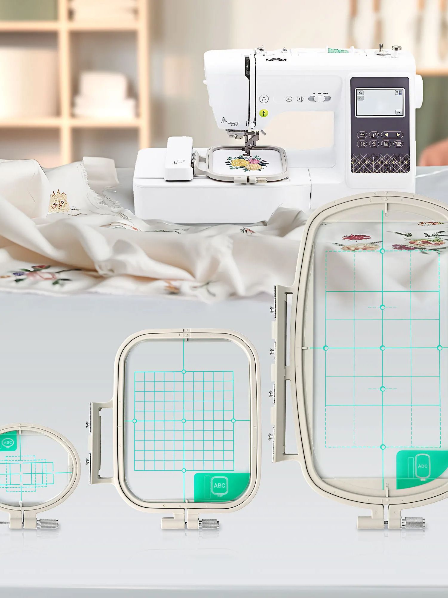 CKPSMS Marca -#embroidery hoop-3 Telaio da ricamo Compatibile con / sostituzione per Brother Marca M240ED M280D M380D SE400 SE425 PE500 Innov-is 500D 900D 950D Nuovo (1 SET (3 pezzi in totale