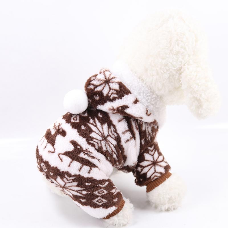 1Pc Pet Dog Warme Kleren Puppy Jumpsuit Hoodie Coat Doggy Apparel Coral Fleece Warme Kleren Teddy XS-XXL