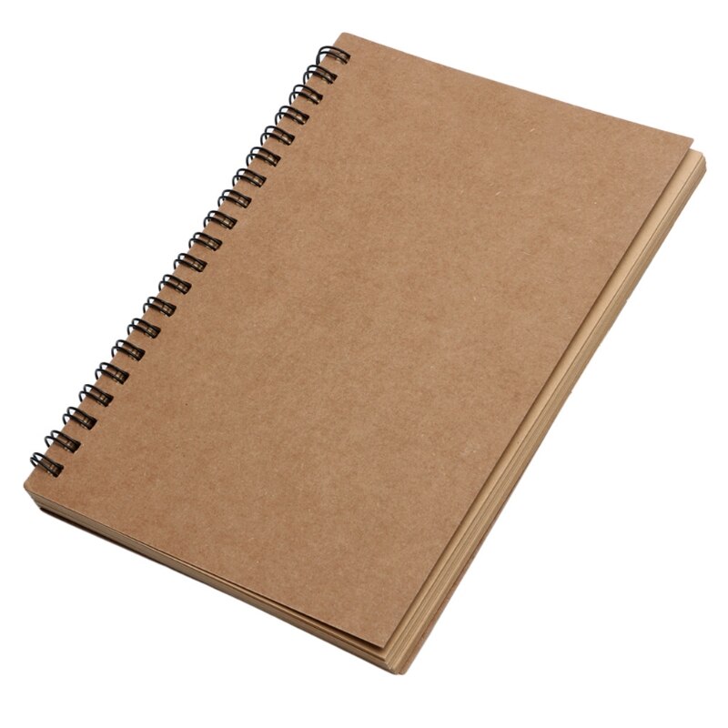 MUKLEI 5 STKS A3 Kraft Schetsboek, Spiraal Gebonden Schetsboek, 160gsm Schetsboek Leeg Papier Schetsboek voor Schetsen, Tekenen, Aquarel, Schrijven