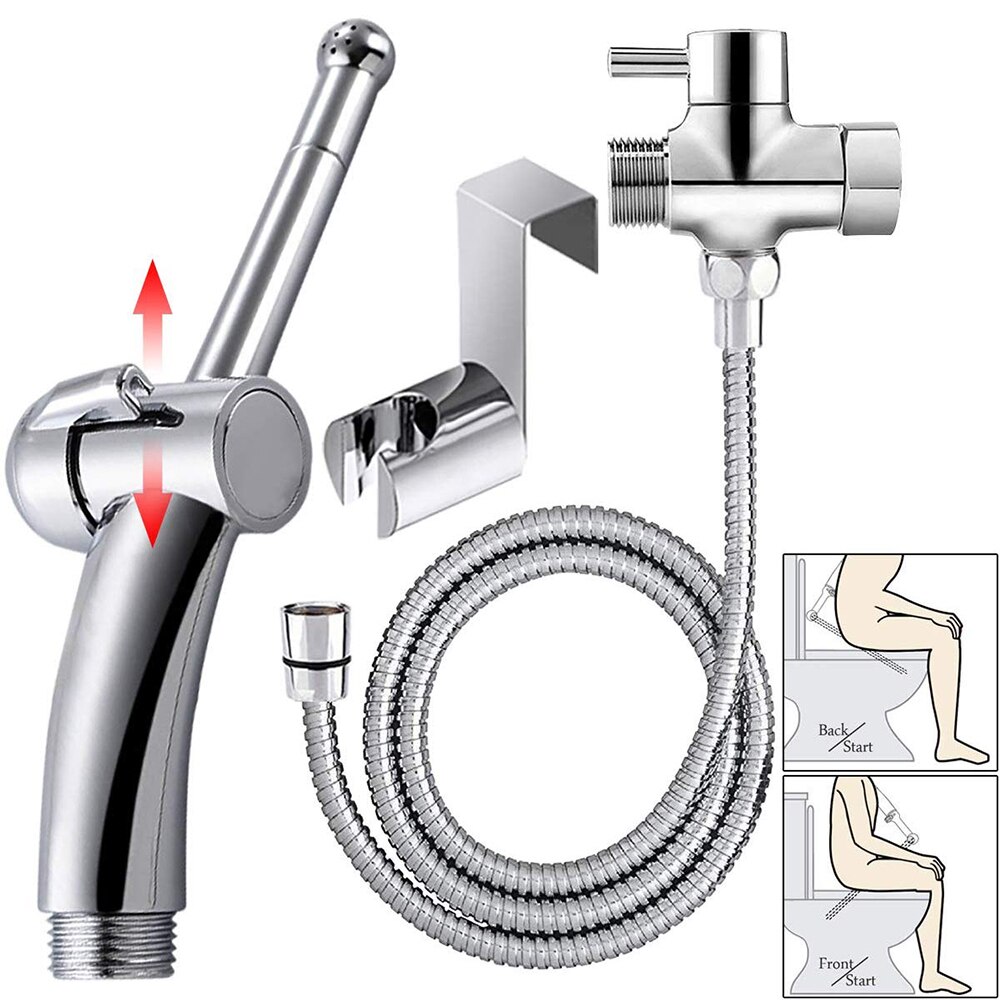 SOOSI Stainless Steel Toilet Bidet Sprayer Set Multi-mode Hand-held Cloth Diaper Spray Gun Head Portable Muslim Shower